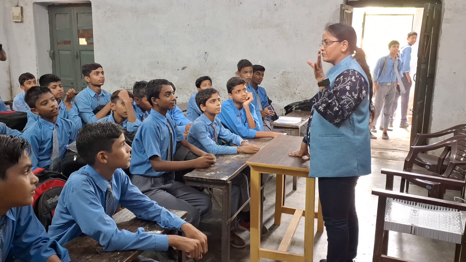 MEETING FOR ENVIRONMENT WITH STUDENT ECO COUNCIL OF SARDAR PATEL MUNCIPAL INTER COLLEGE